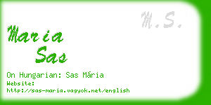 maria sas business card